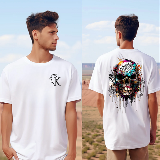 "Skull Graffiti" T-Shirt (weiss) Man